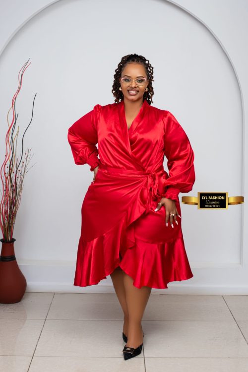 American Satin Wrap Dress