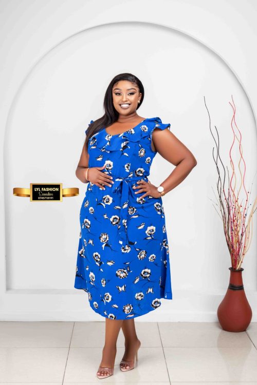 American Flounced Floral Midi