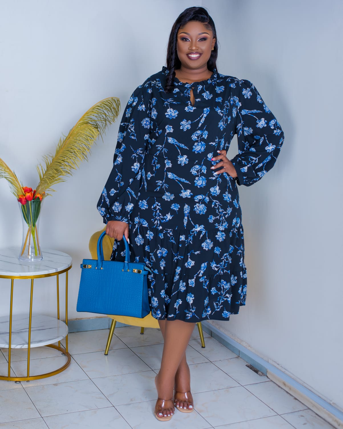 American Floral High-neck Dress 2 American Floral High-neck Dress - Image 2