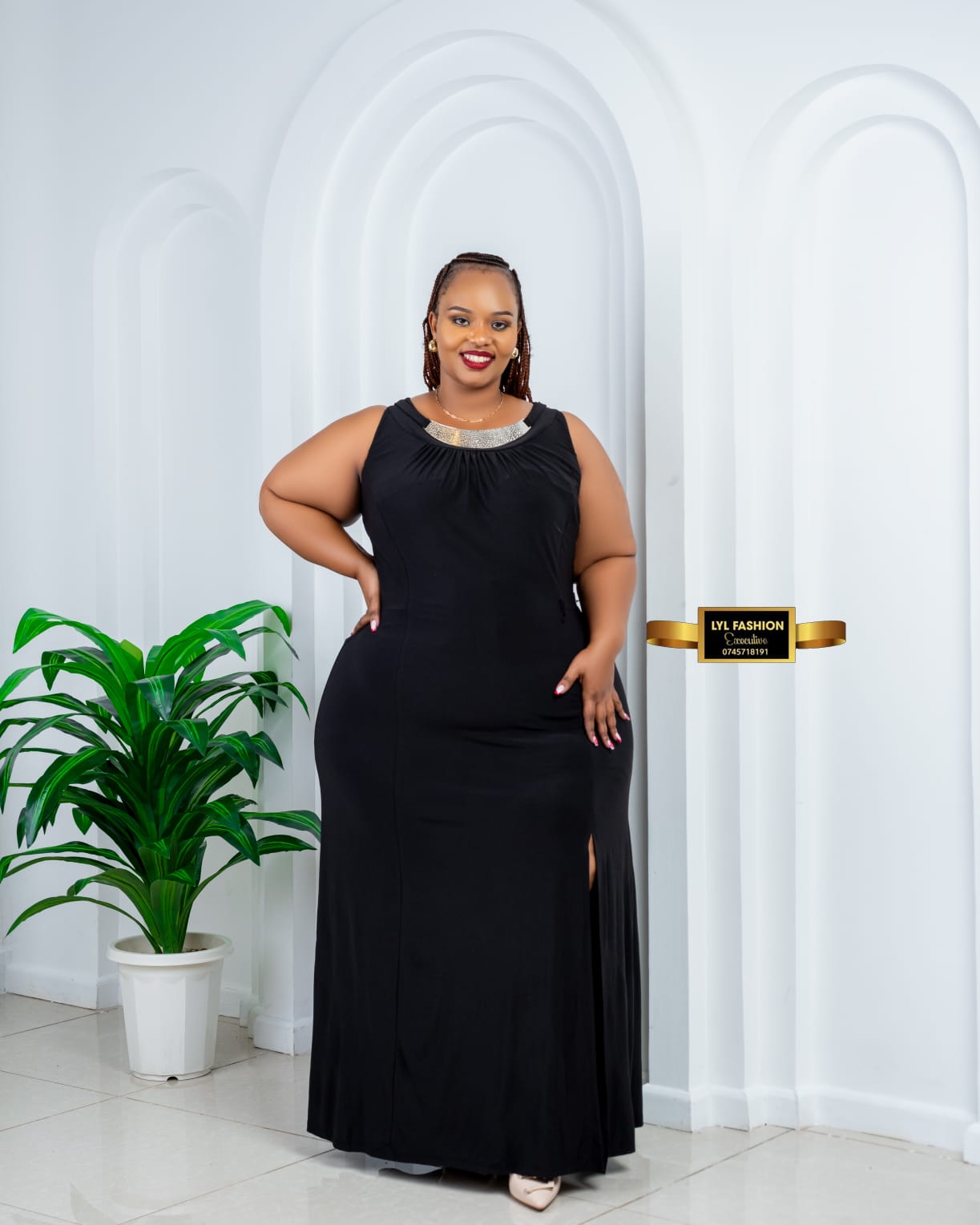 American Black Maxi Gown 1 American Black Maxi Gown